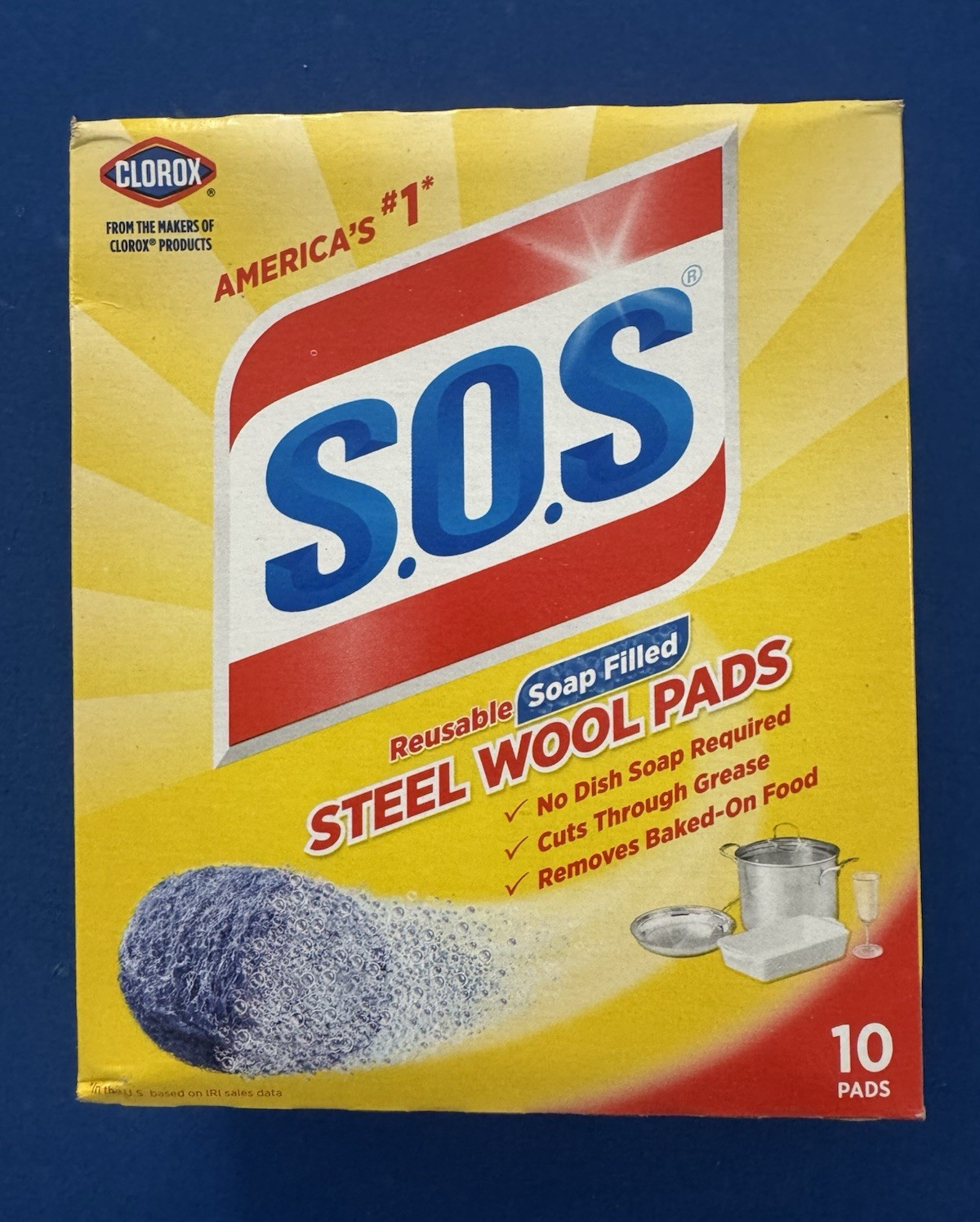 2 Boxes SOS Reusable Soap Filled Steel Wool Pads 10 Count Each Open Box Total 20
