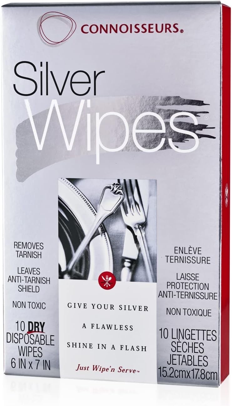 Elegant Silver Cleaner Wipes – 10 Disposable Wipes for Jewelry & Tableware
