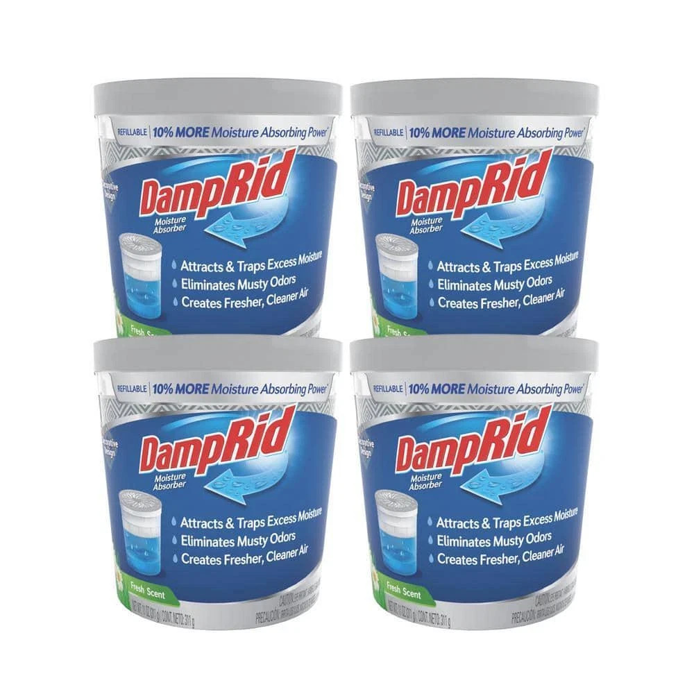 (4-Pack) Damprid Fresh Scent Moisture Absorber Odor Remover 11 Oz.