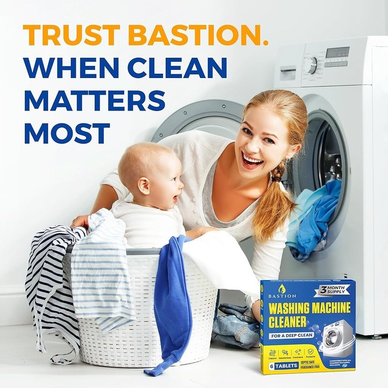 Washing Machine Cleaner Tablets Odor Elimination Eco Friendly 6 Pack Supply New