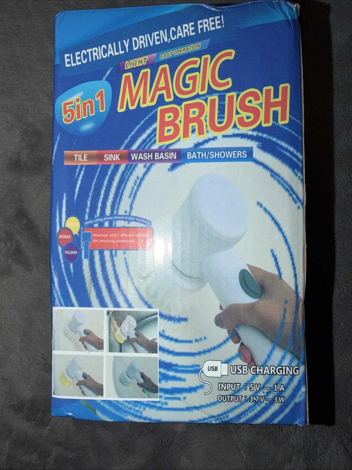 5 In 1 Magic Brush Cleans: Tile, Sink, Wash Basin & Bath / Showers New DentedBox