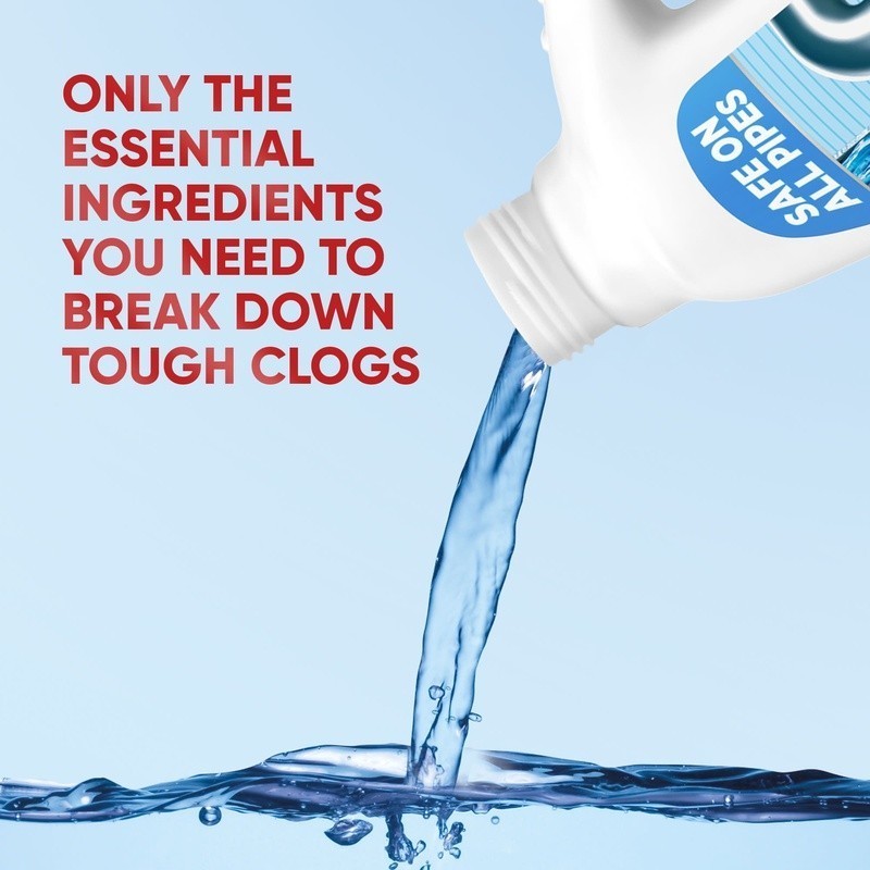 Non-Corrosive Drain Cleaner Gel Unclogs Pipes Fast Odor Removal Safe All Drains