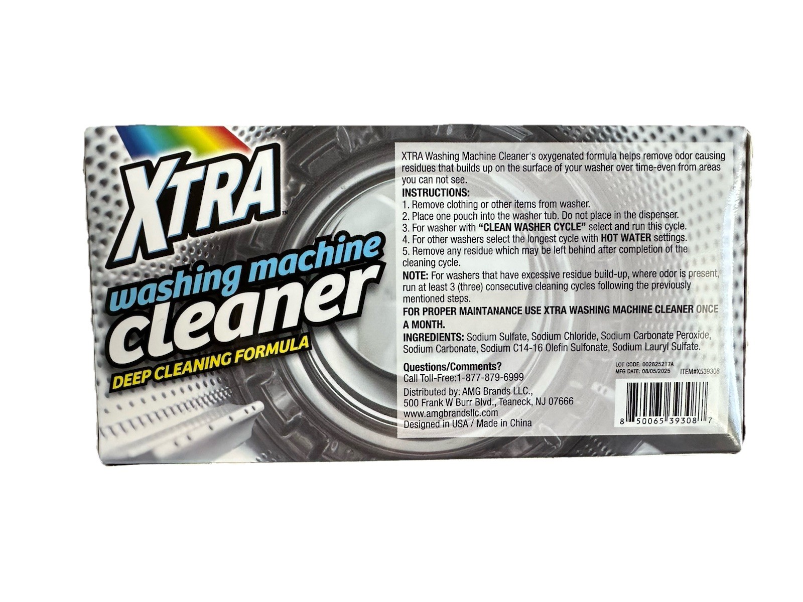 Xtra Washing Machine Cleaner Deep Cleaning Formula 3x Pouches~Remove Odor