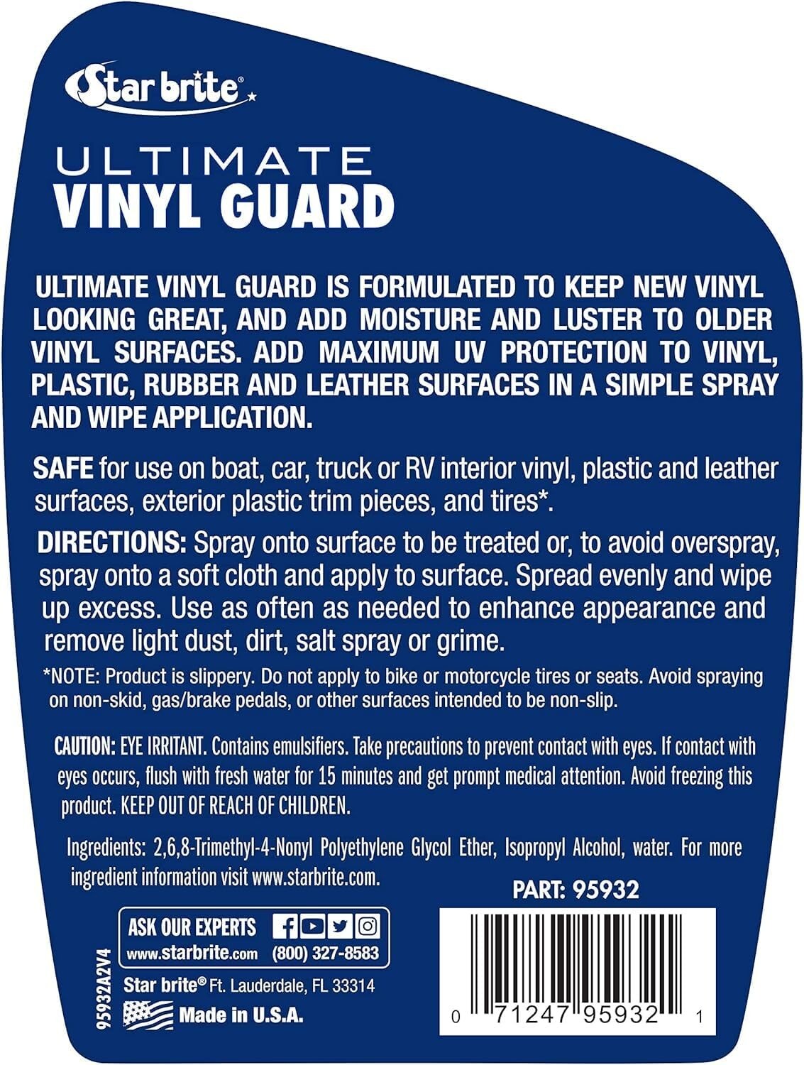 Ultimate Vinyl Guard w/ PTEF Adds UV Protection Car Motor StarBrite 95932 2 PACK