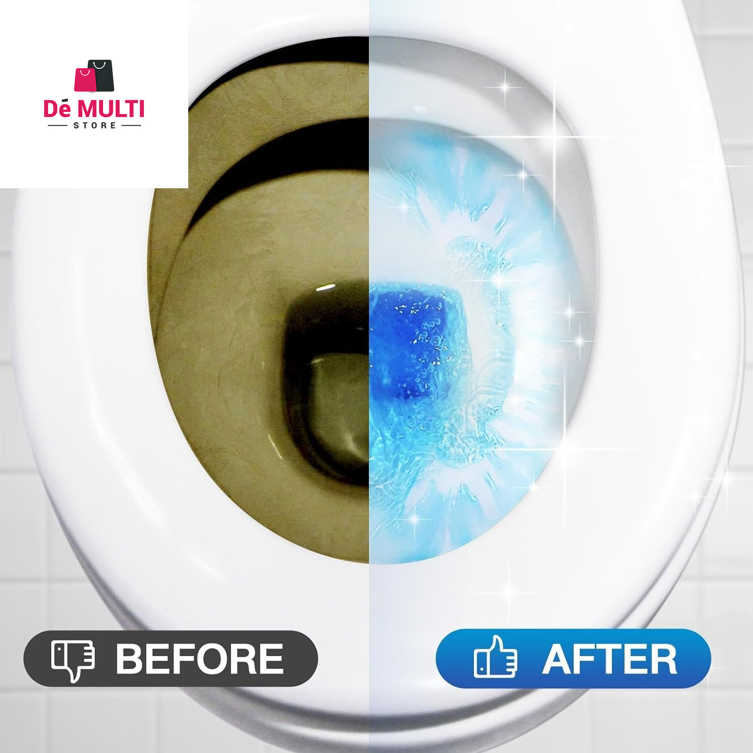 Automatic Toilet Bowl Cleaner Tablets, Bathroom Toilet Tank Cleaner (12 PACK), V