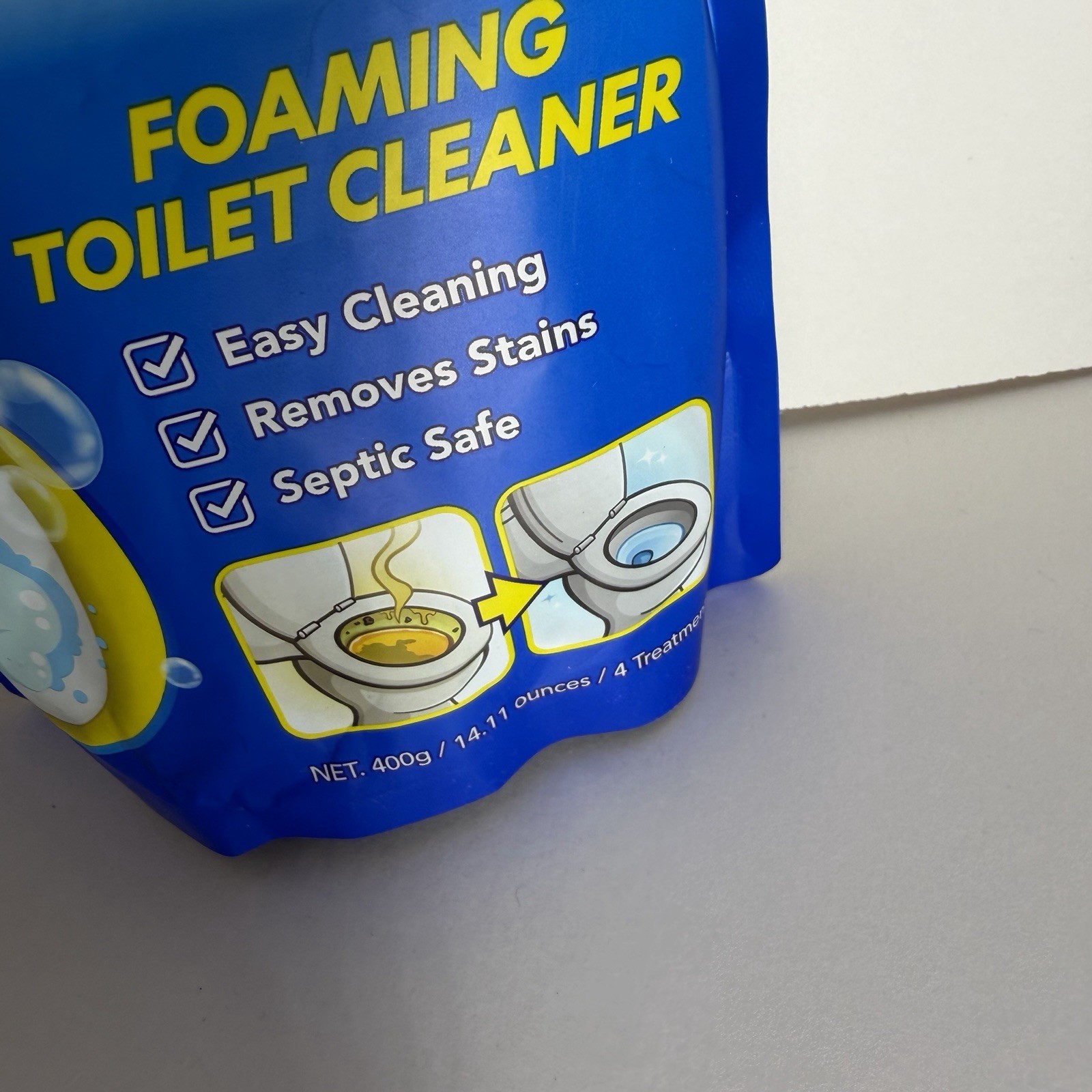 Foaming Toilet Cleaner Self-Activating Powder for Deep Cleaning Fights Stains