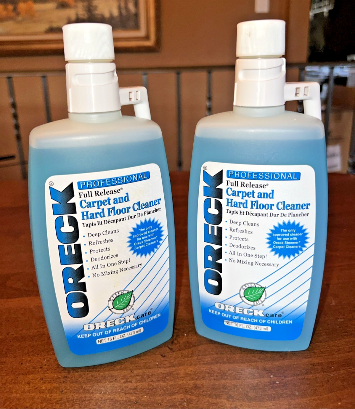 (2) Oreck Carpet & Hard Floor Cleaner Professional Full Release 16 fl oz New