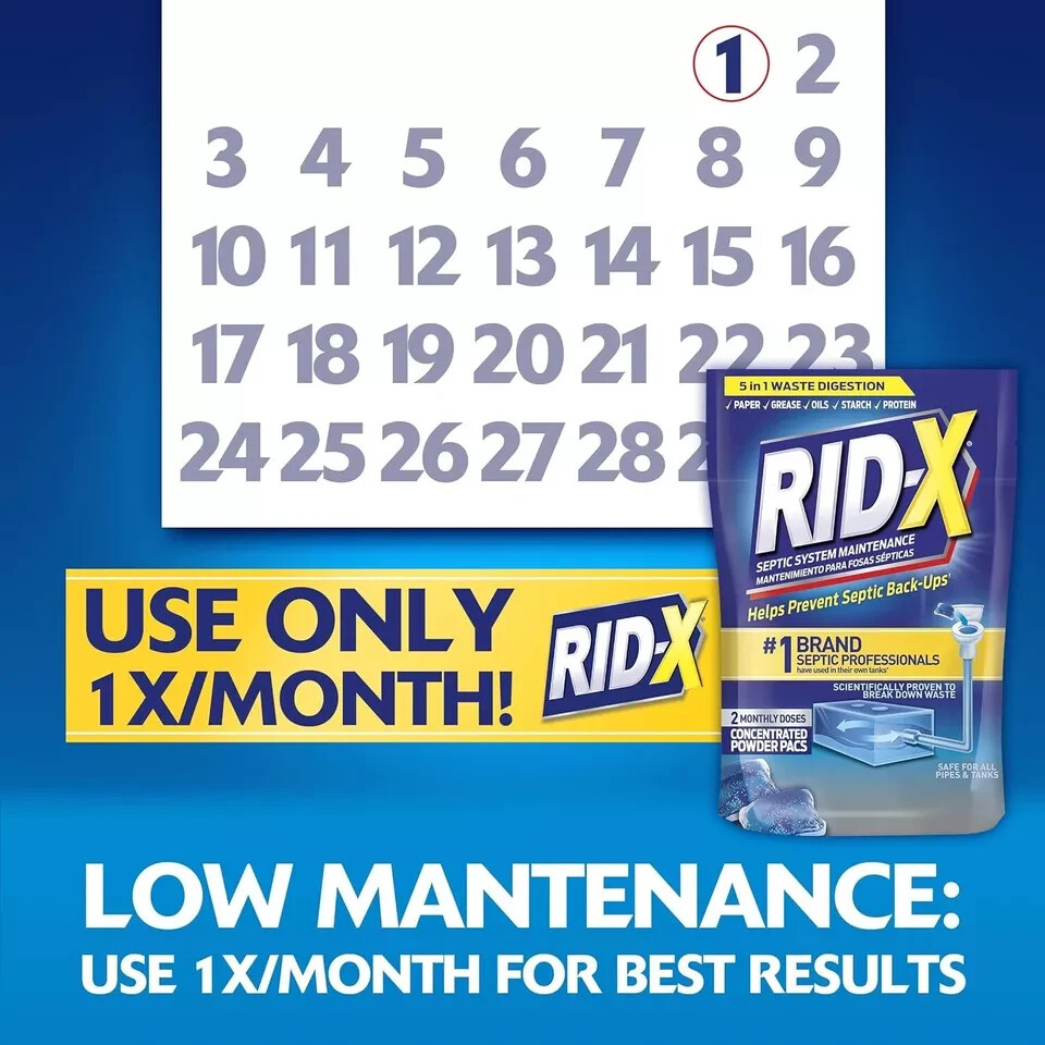 Rid-X Septic System Treatment, Septic Tank Treatment, 3-Monthly Supply Dual Acti