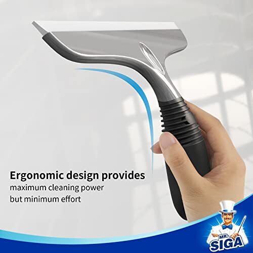 Multi-Purpose Silicon Squeegee for Window, 10 inch (Pack of 1) Grey & Black