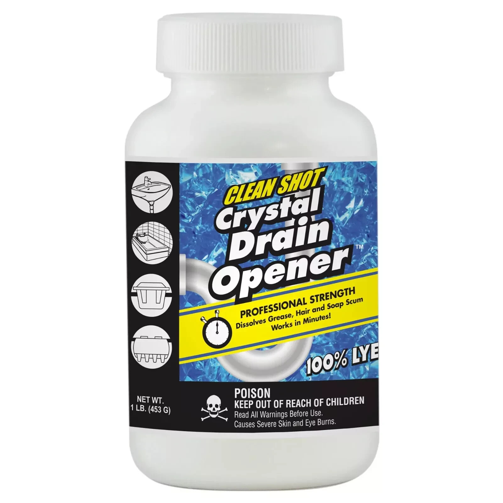 Clean Shot Crystal Drain Opener 1lb