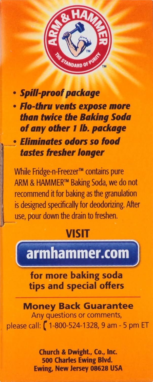 12 PCS ARM & HAMMER Baking Soda Fridge & Freezer Odor Eliminator – Orange, 14oz