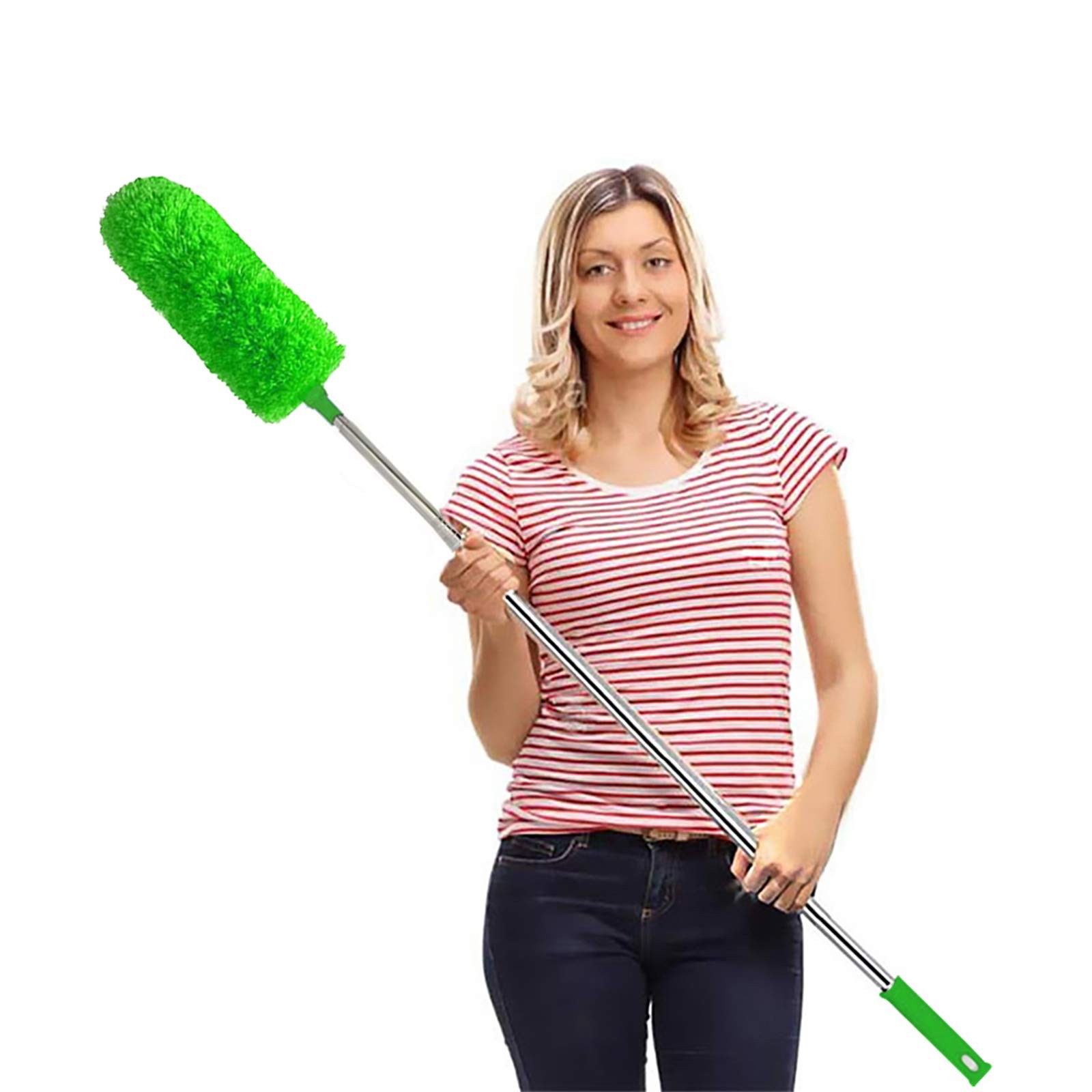 Microfiber Feather Duster Extendable 100 Inch Extra Long Pole Bendable Head