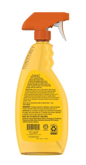 Orange Glo Wood Furniture 2-in-1 Clean & Polish Spray, 16 oz.