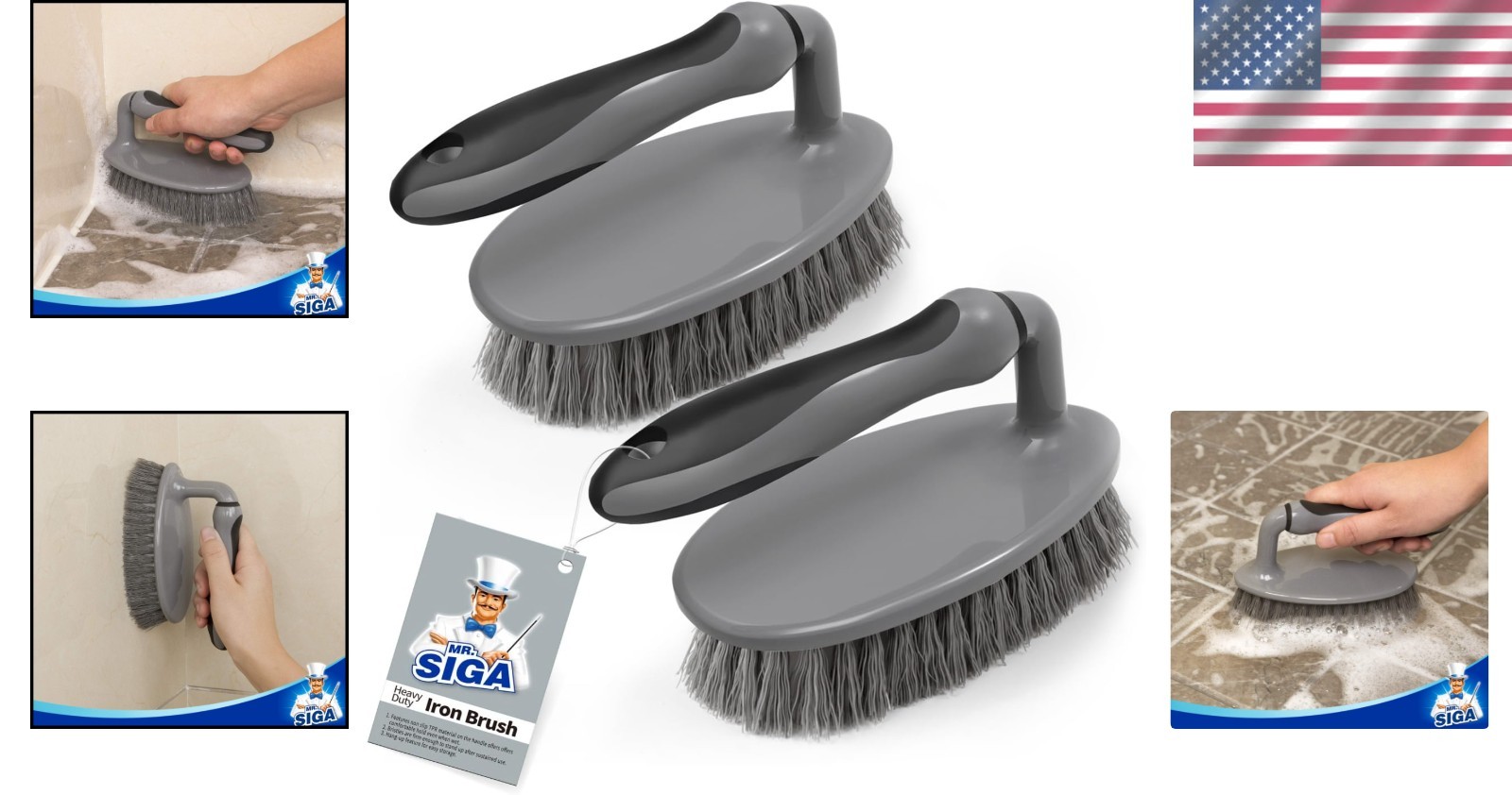 Bathroom and Kitchen Cleaning Brush Duo