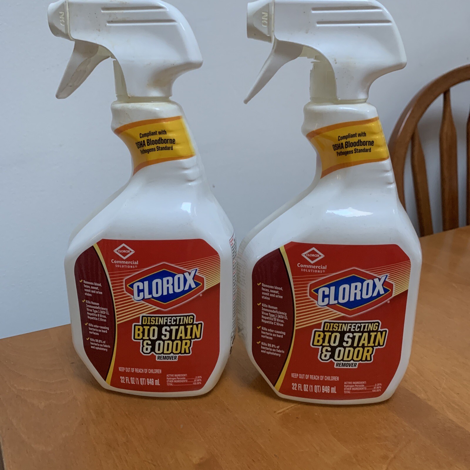 2-Clorox Bio Stain& Odor Remover 32 Fluid Ounce Osha, Blood-Borne Pathogens