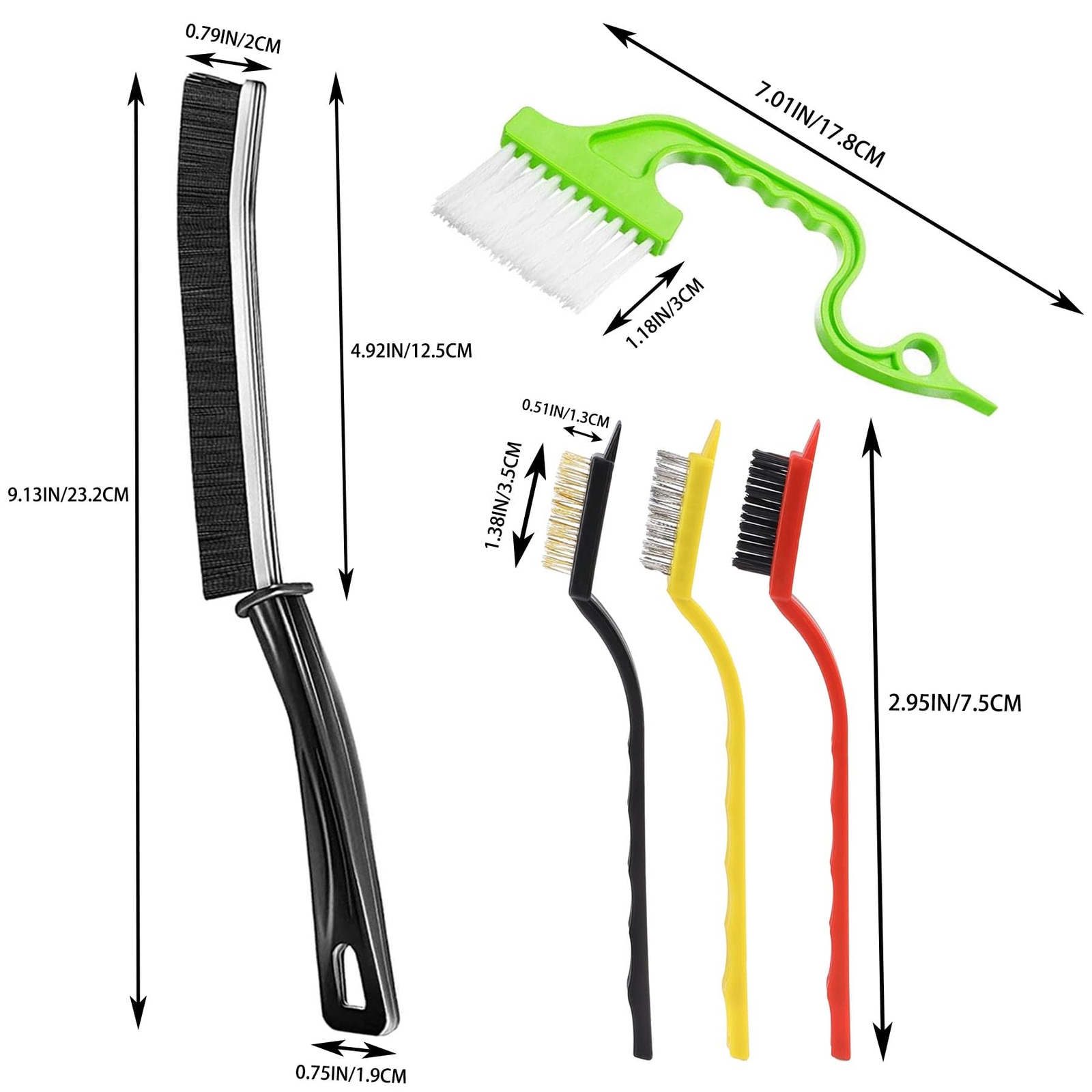 9 Pcs Cleaning Brush Set for Kitchen Bathroom Toilet Grout Bottle Gap Window