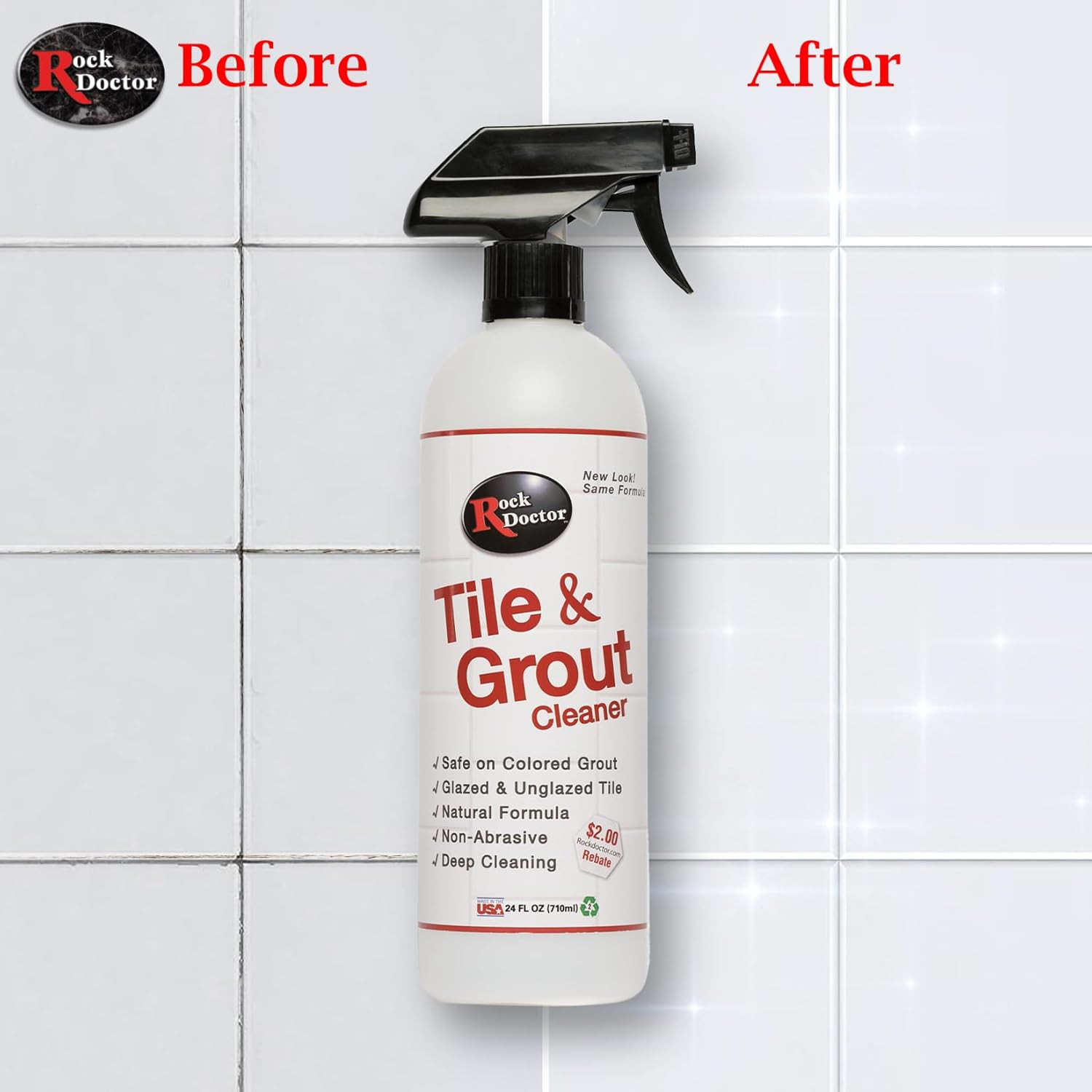 Natural Tile and Grout Cleaner, Remove Stains Dirt, Oil, and Soap Scum, Heavy Du