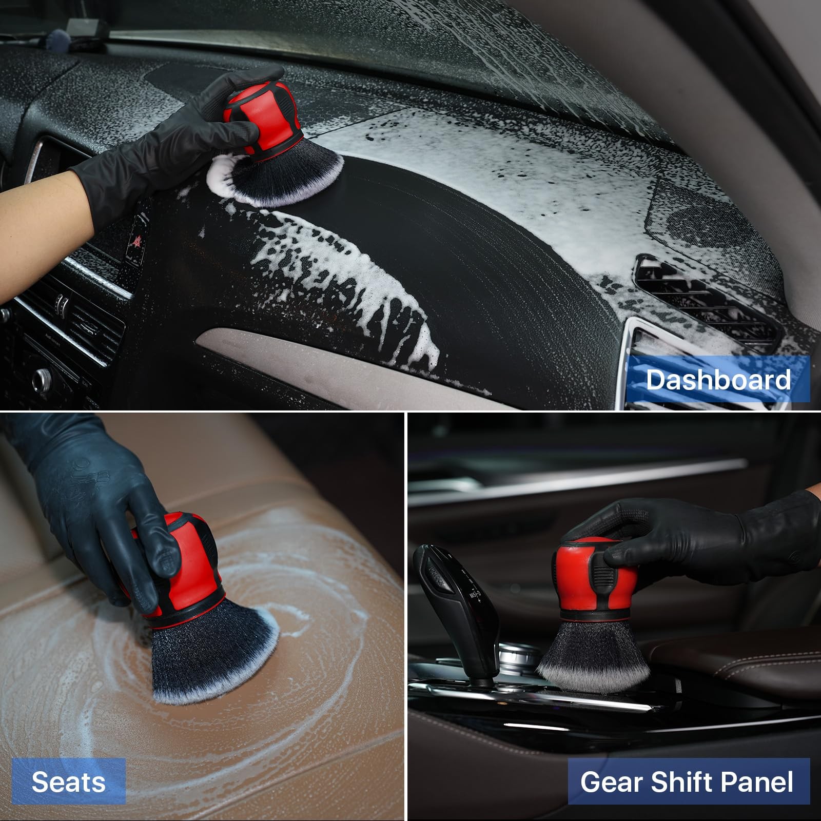 Car Ultra Soft Bristles Detailing Brushes, Curveball XL Synthetic Brushes, In…
