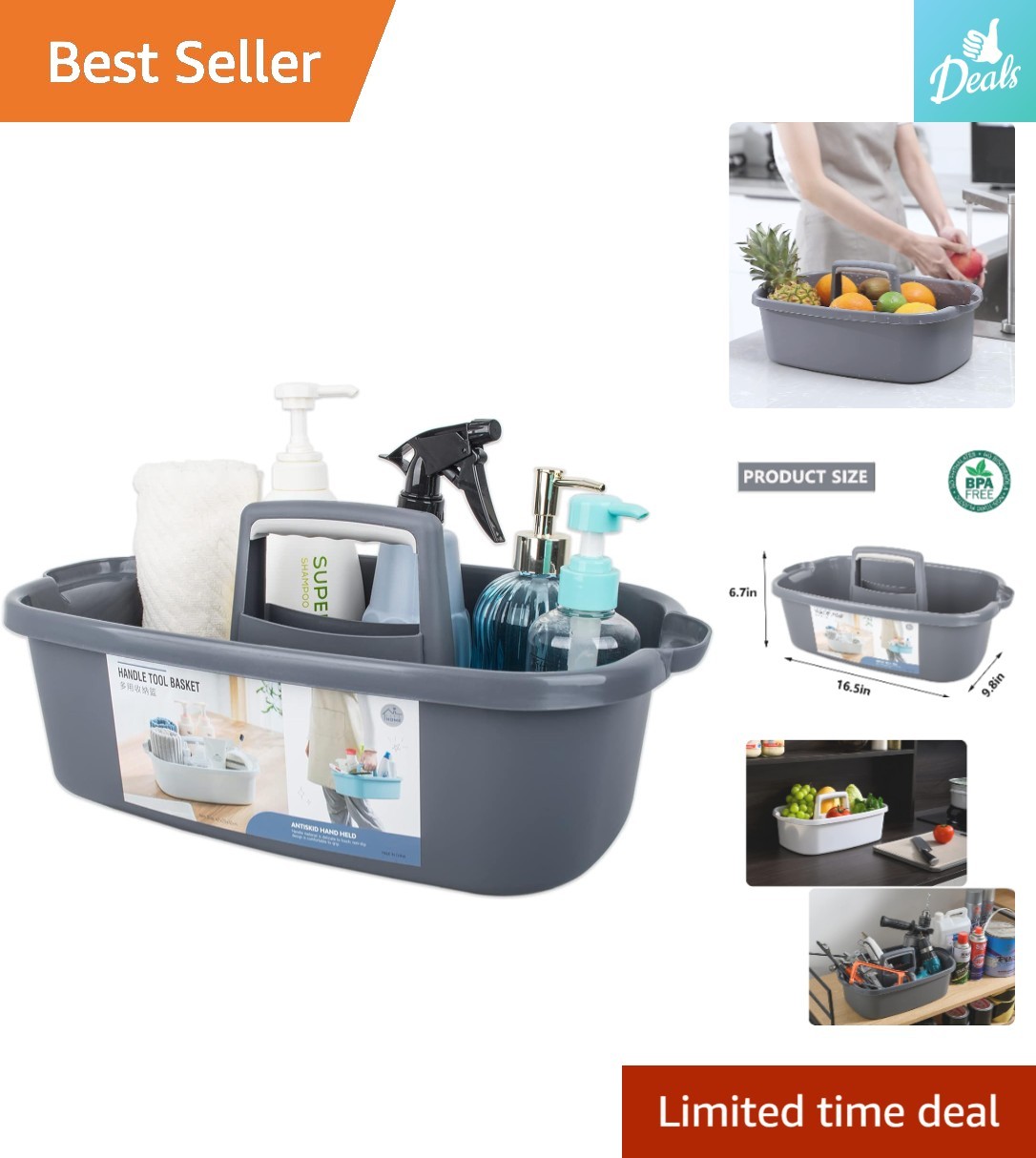 Durable Portable Cleaning Caddy – Stackable Plastic Organizer for Every Room