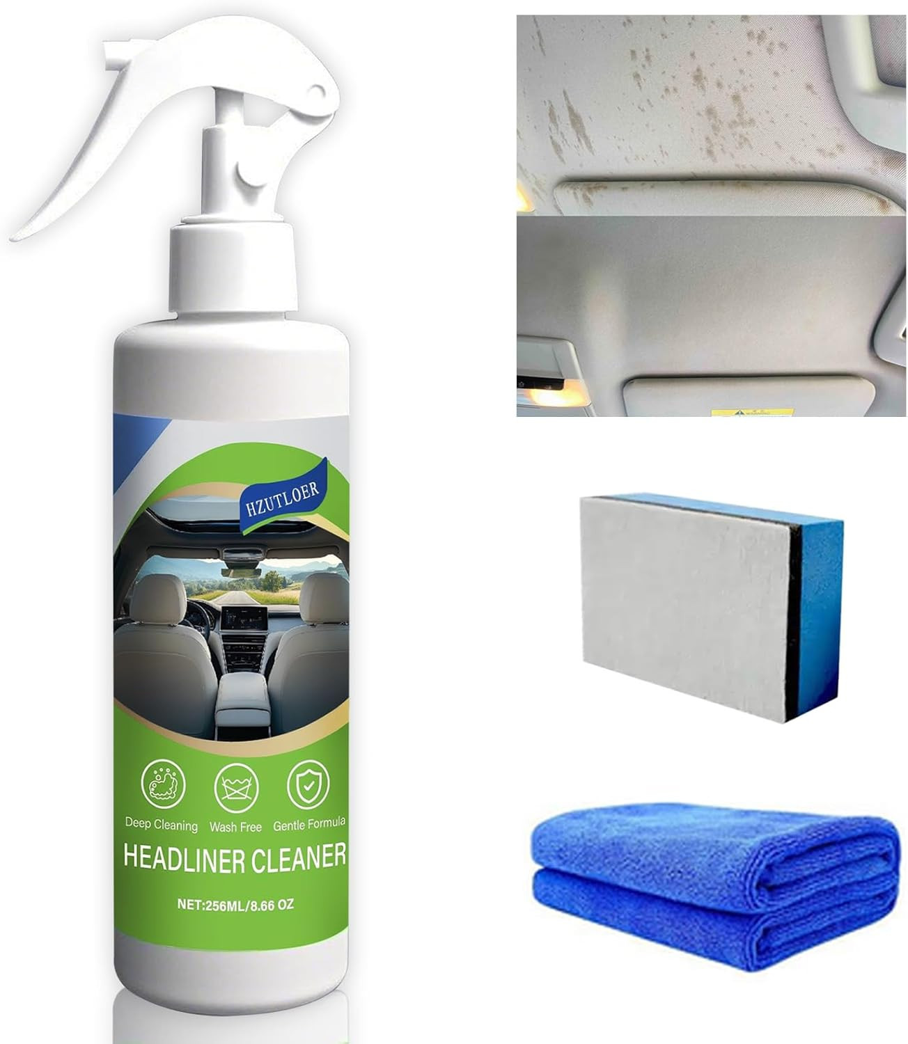 8.66 OZ (256 Ml) Car Ceiling Cleaner,Headliner Cleaner,Multifunctional Car Inter