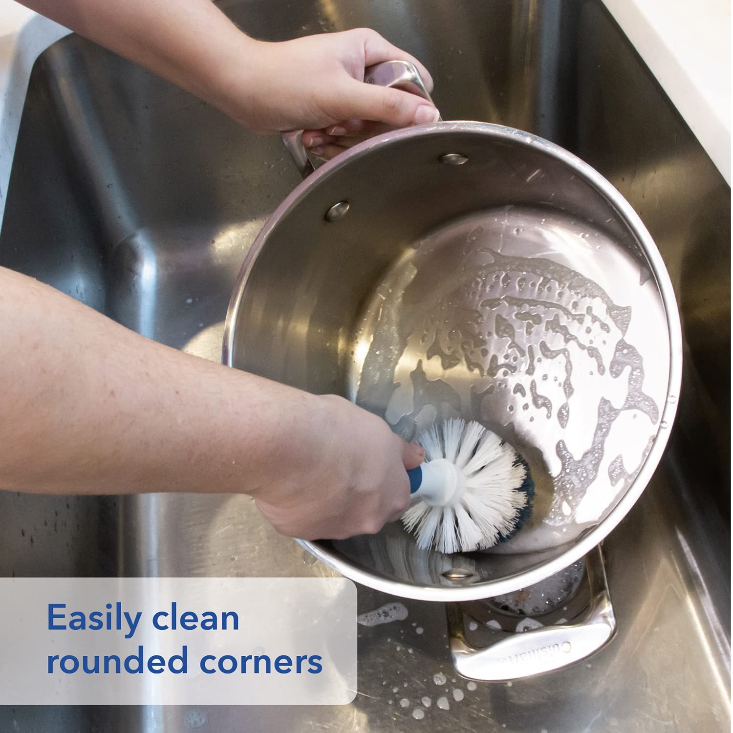 Unger Sink and Dish Scrub Brush, Kitchen Washing Scrubber for Hard-to-Reach C…