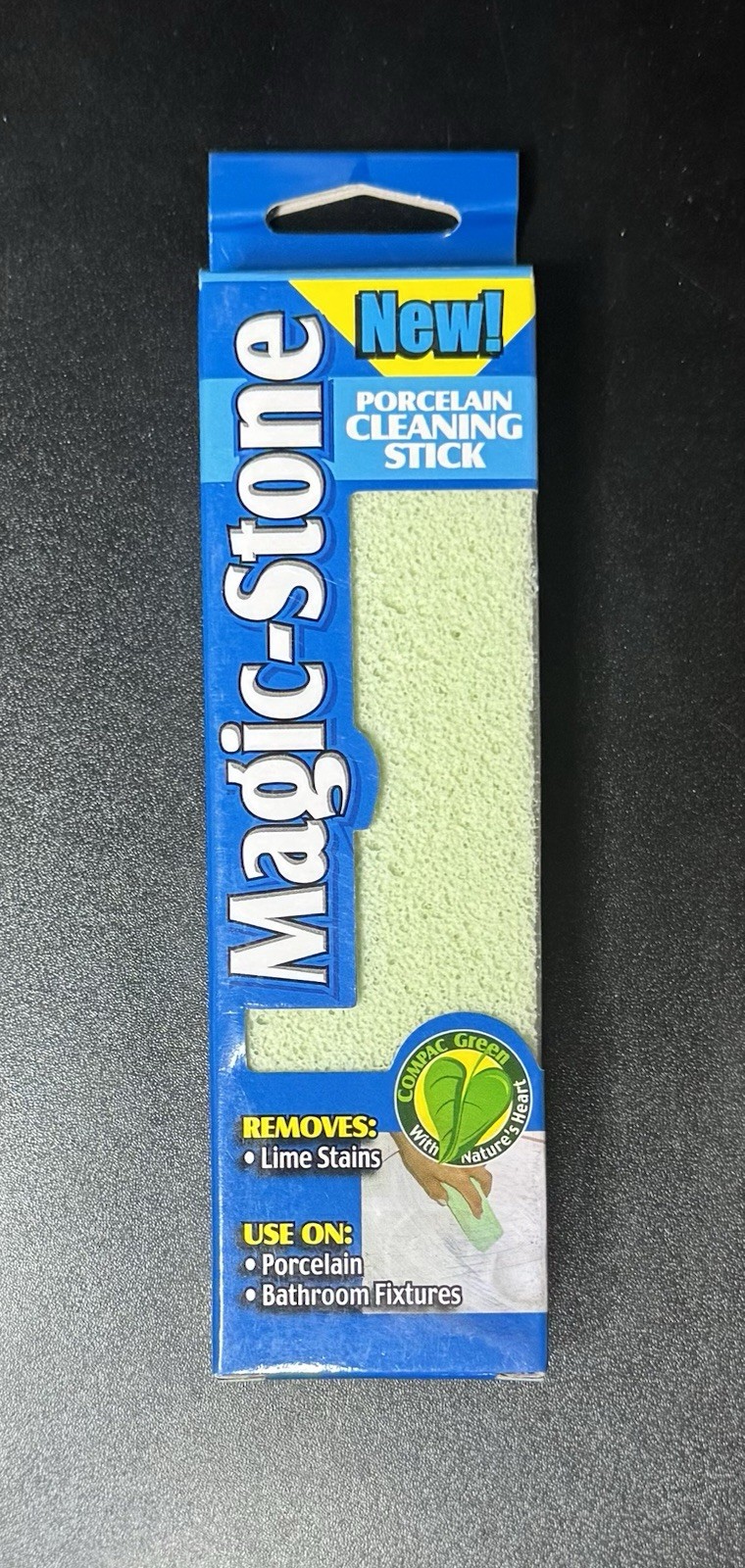 Compac Magic Stone Porcelain Cleaning Toilet Cleaner Scrub Remove Stains, 2 Pack