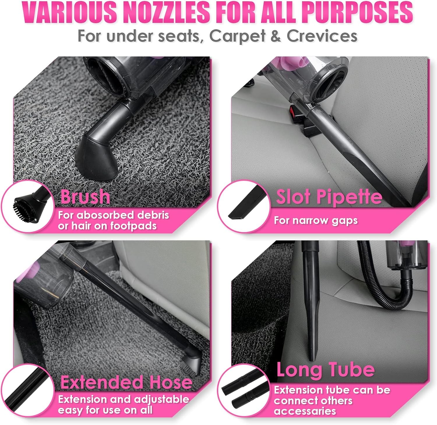 Car Cleaning Kit,CarInterior Detailing with Handheld Vacuum,Complete Accessories