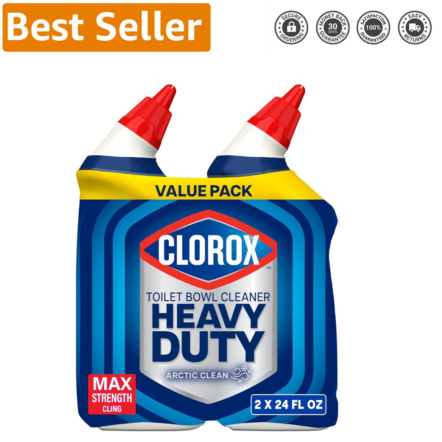 Max Strength Toilet Bowl Cleaner – Bleach-Free, 24 Fl Oz., Pack of 2, Deodorizes
