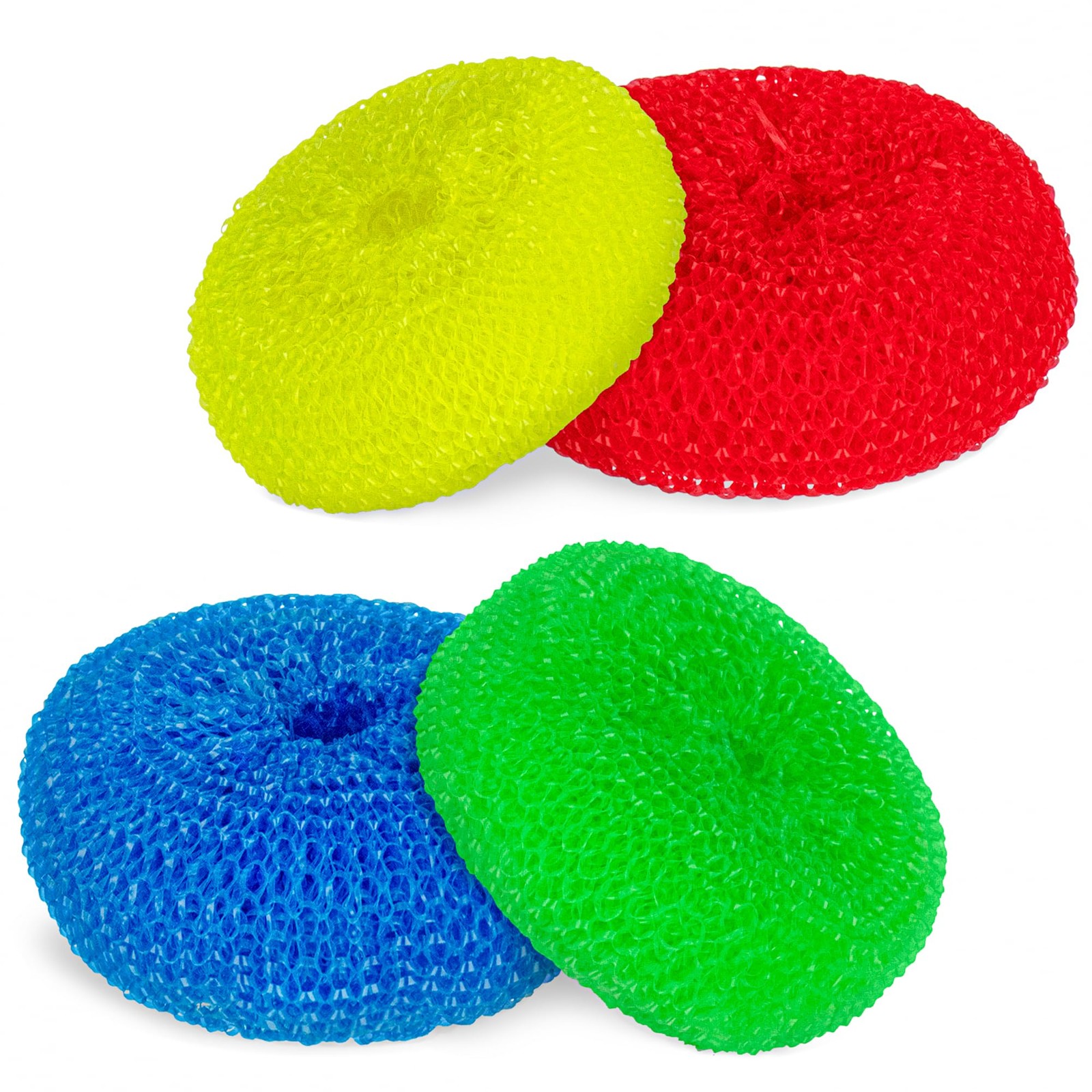 12 Pack Mesh Scourers Non Scratch Plastic Dish Scrubbers for Kitchen Garage