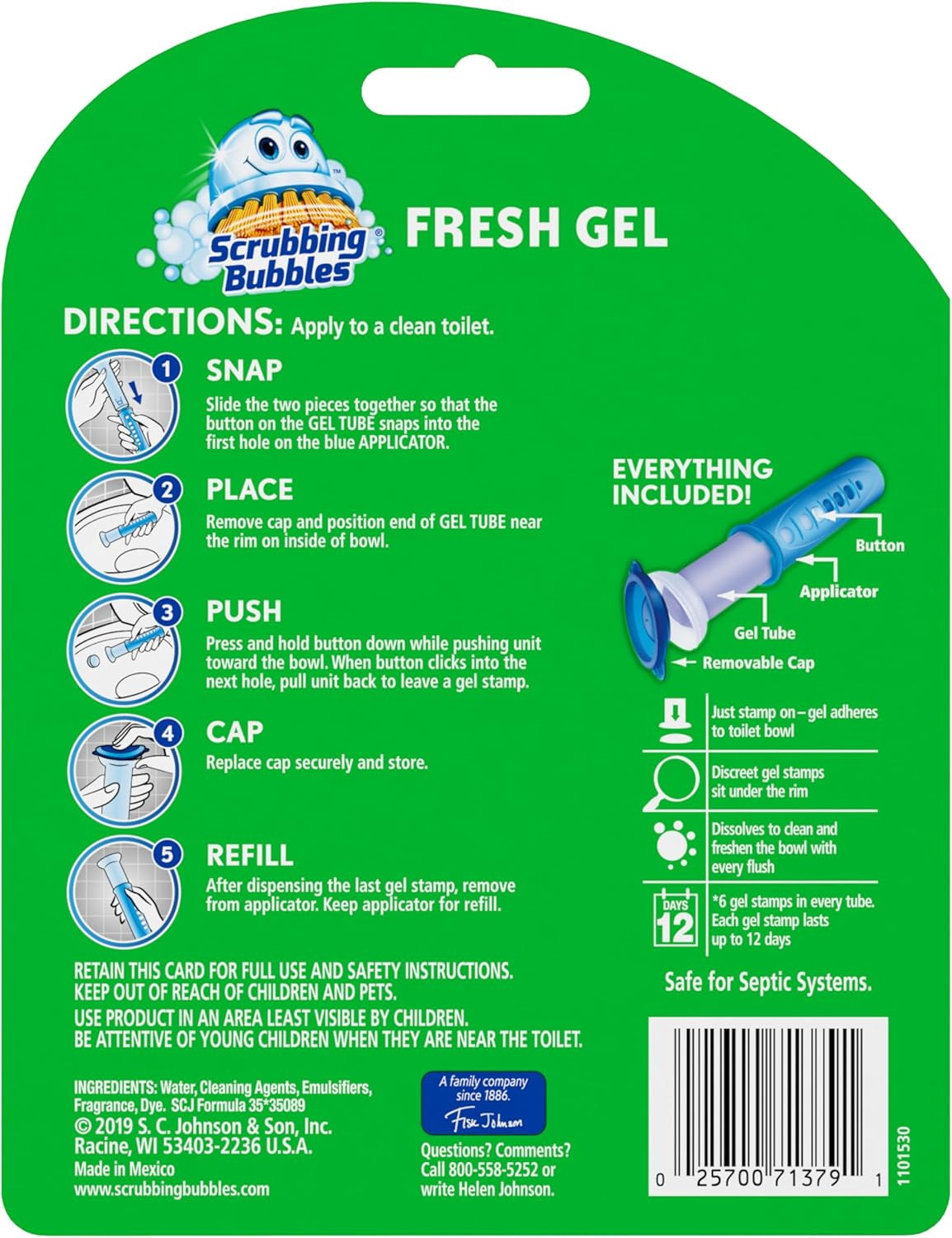Scrubbing Bubbles Fresh Gel Toilet Bowl Cleaning Stamps, Helps Keep Toilet Clean