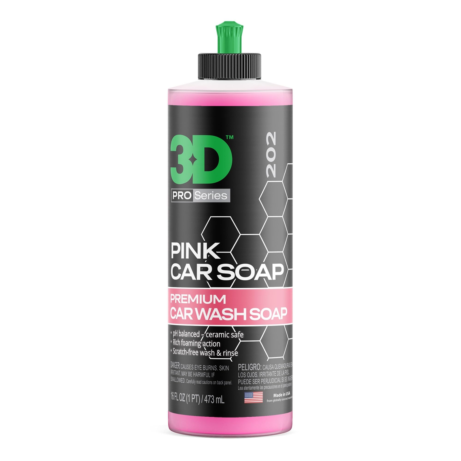 3D Pink Car Soap – 16 oz |pH Neutral Car Wash Soap with High Suds & Cherry S…
