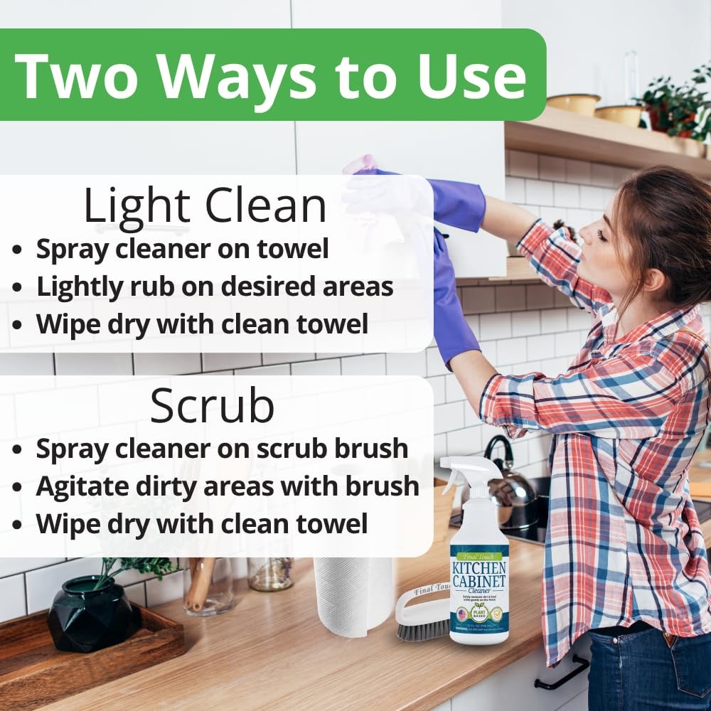 Kitchen Cabinet Cleaner Plant Based Cleaner Solution, Safe on Paint and Wood…