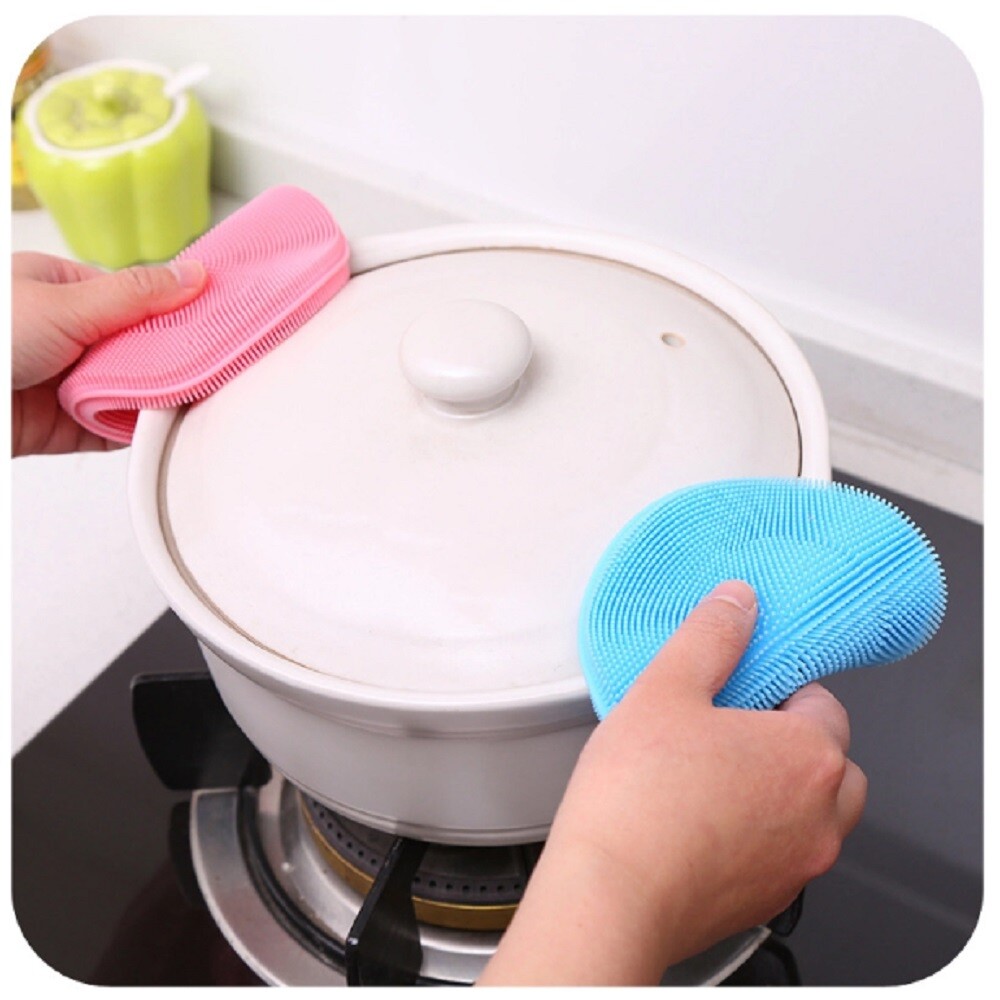 3PC Multifunction Silicone Dish Washing Cleaning Brush Kitchen Home Cleaner Tool