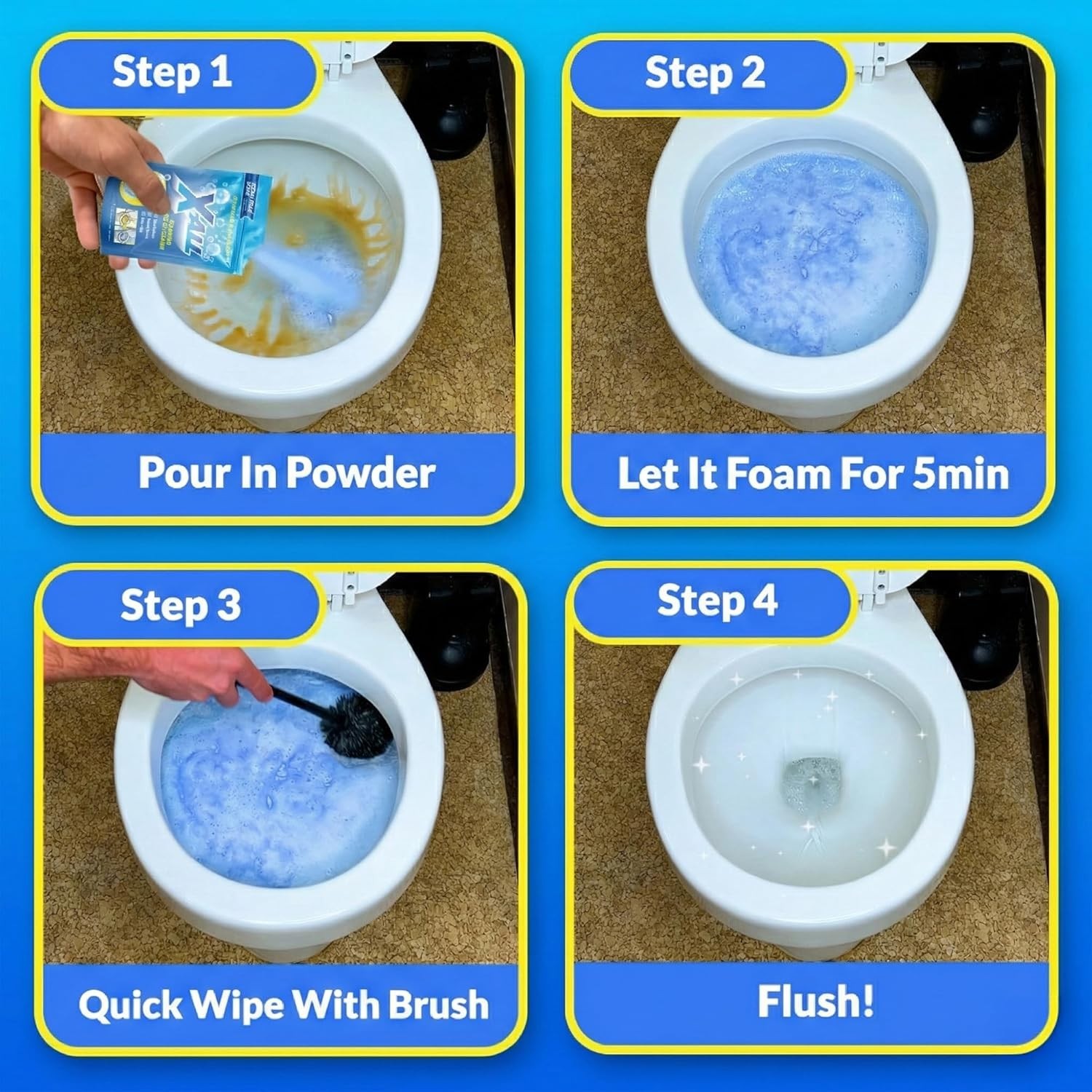 Self-Activating Foaming Toilet Cleaner – Fights Stains & Limescale Effortlessly!