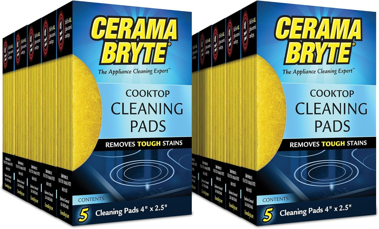 10 x 5 Pack Cleaning Pads Cooktop and Stove Top Cleaner for Glass – Ceramic Surf
