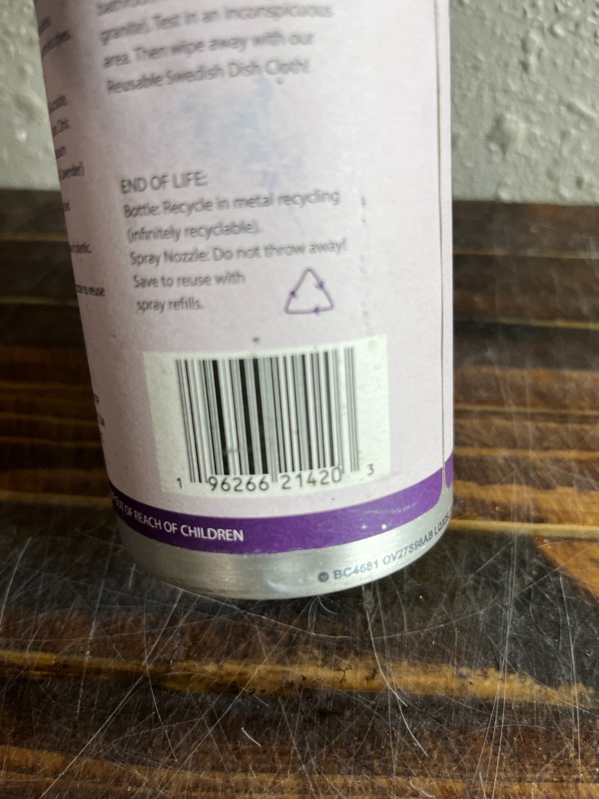 Package Free All Natural MultiPurpose Cleaning Spray Lavender Essential Oil 16oz