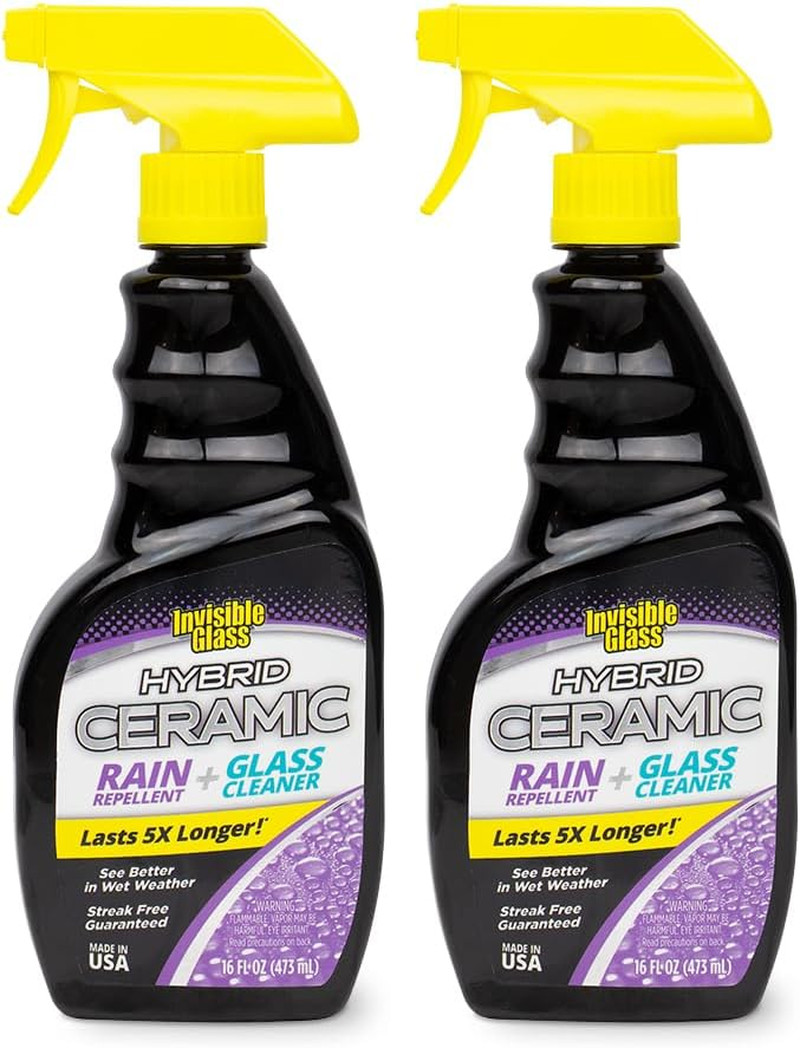 92183-2PK Hybrid Ceramic Rain Repellent and Glass Cleaner – Cleans & Protects Ca