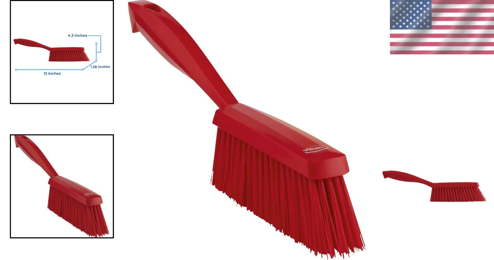 Ergonomic 14-Inch Red Dustpan Brush – Flexible Family Essential for Clean Homes