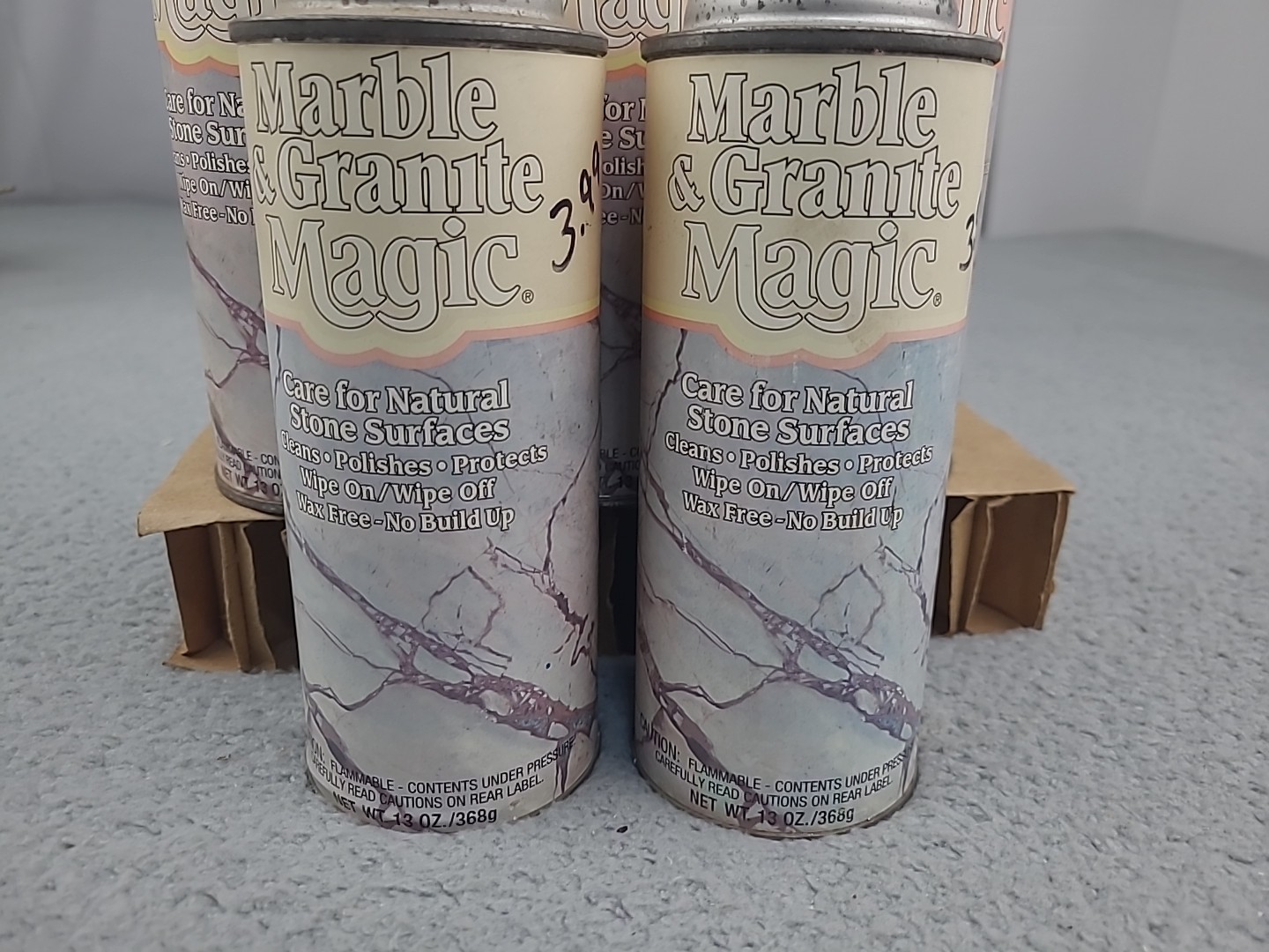 5x Vintage New Marble And Granite Magic Cleans Protects No Caps