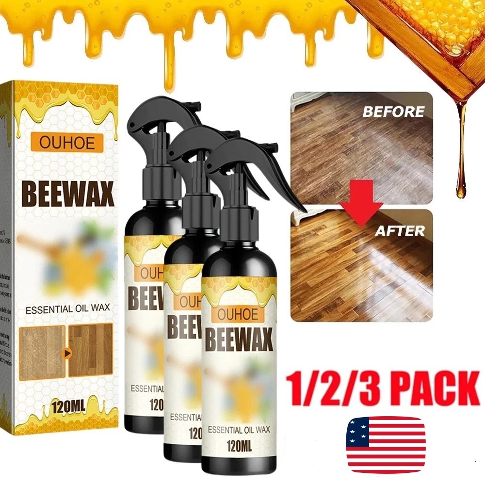 1-3× Natural Bee Wax Furniture Polish Spray w/ Tool Micro-Molecularized Beeswax