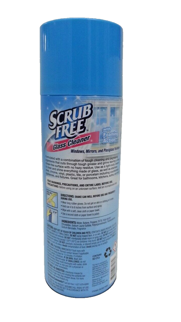 ( Lot 3 ) Scrub Free All Purpose Glass Cleaner w/ Foaming Action12 oz each
