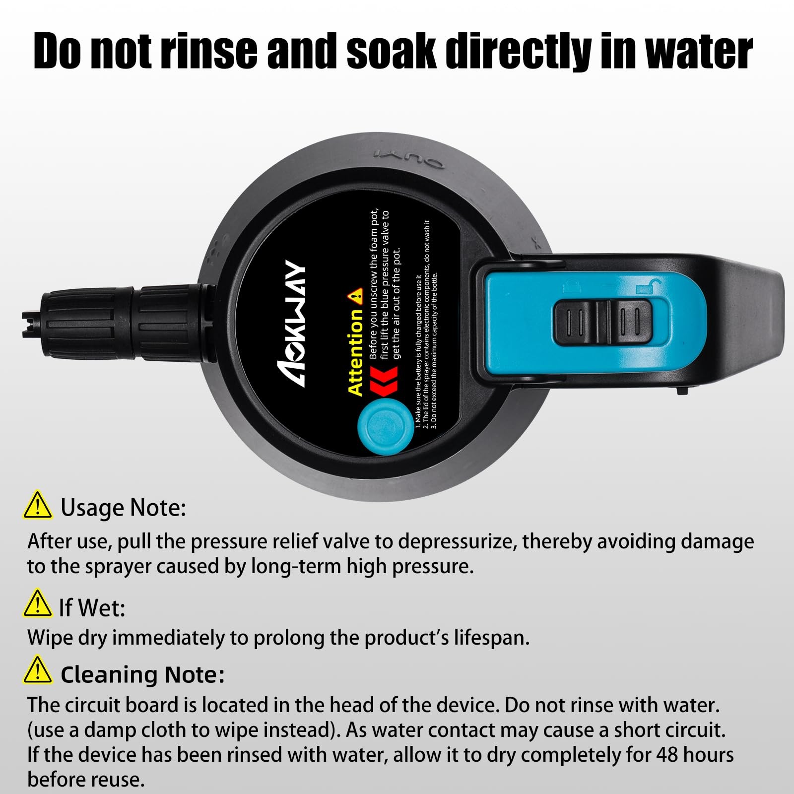 aokway Electric Foam Sprayer Car Wash, Pump Sprayer Battery Powered Rechargea…