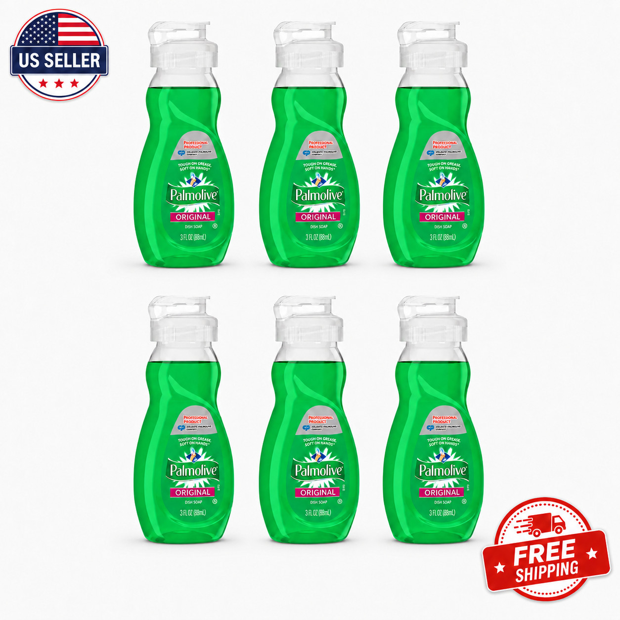 Palmolive Original Dish Soap 3 oz Travel Size Liquid Dish Detergent Green 6 pack