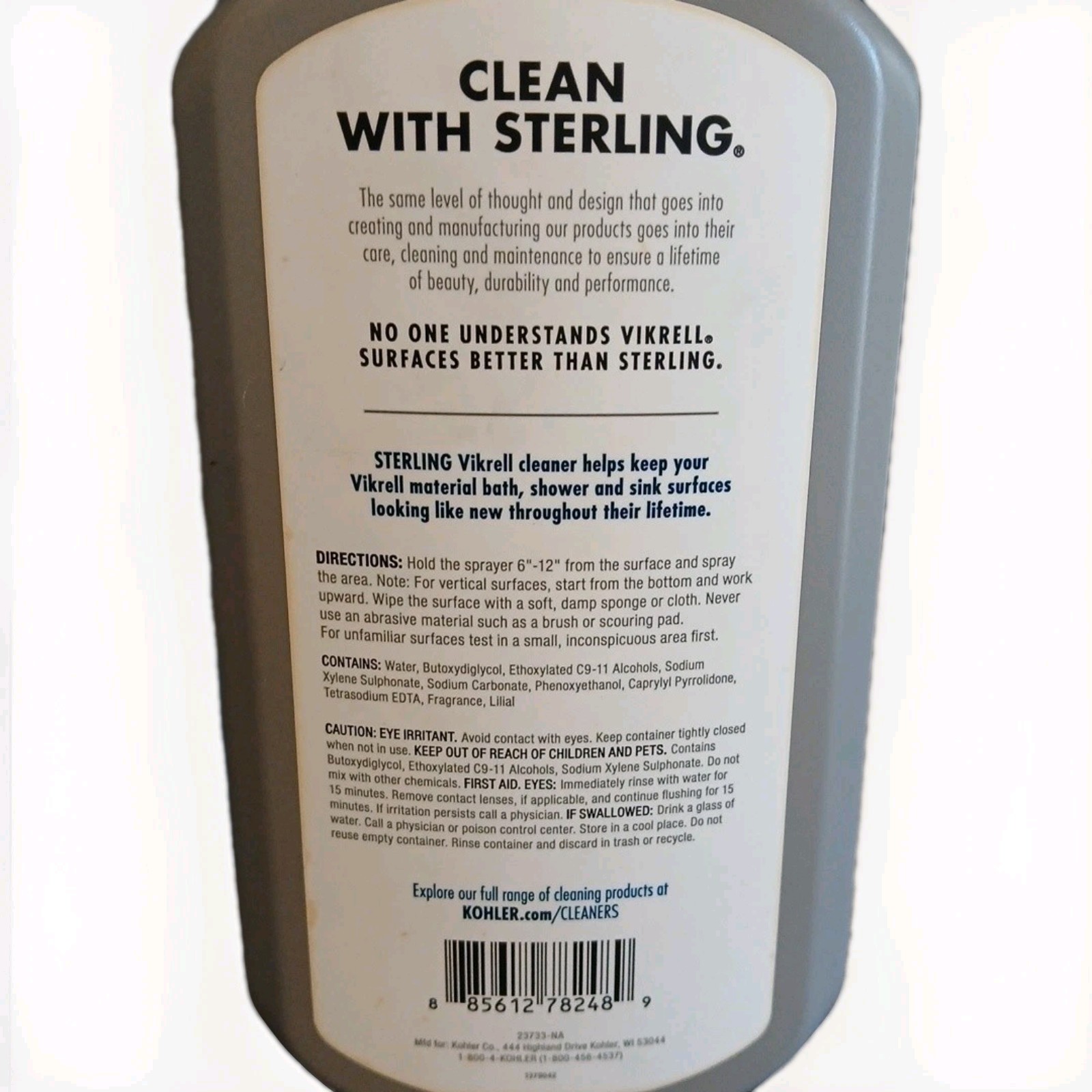Kohler Vikell-EC23733-NA Cleaner For Sterling Vikrell Material Products New 28oz