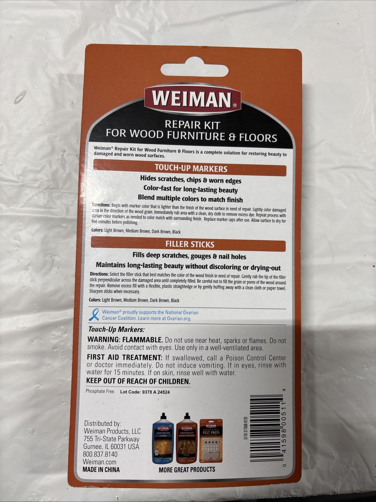 Weiman Repair Kit for wood furniture and floors ea