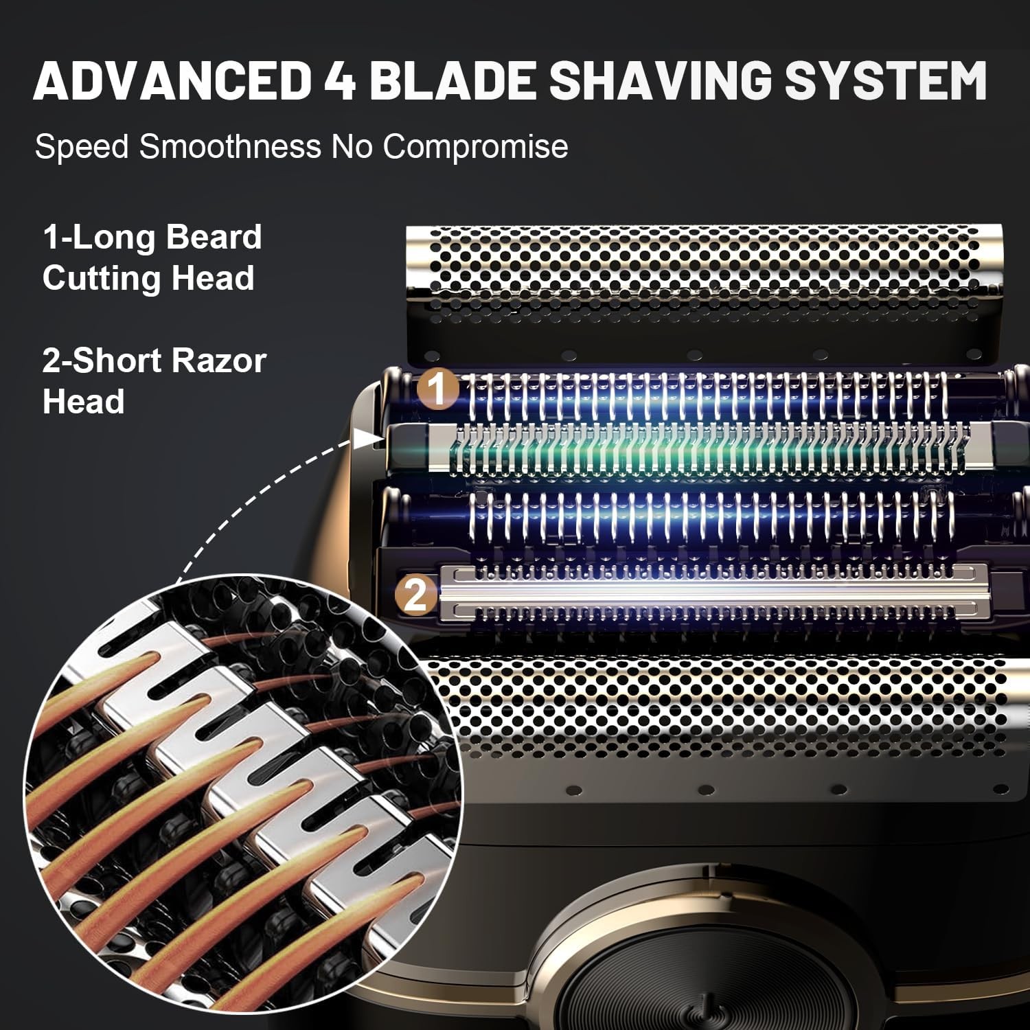 Rechargeable Electric Razor for Men: Mini Foil Shavers for Men with 4 Floating