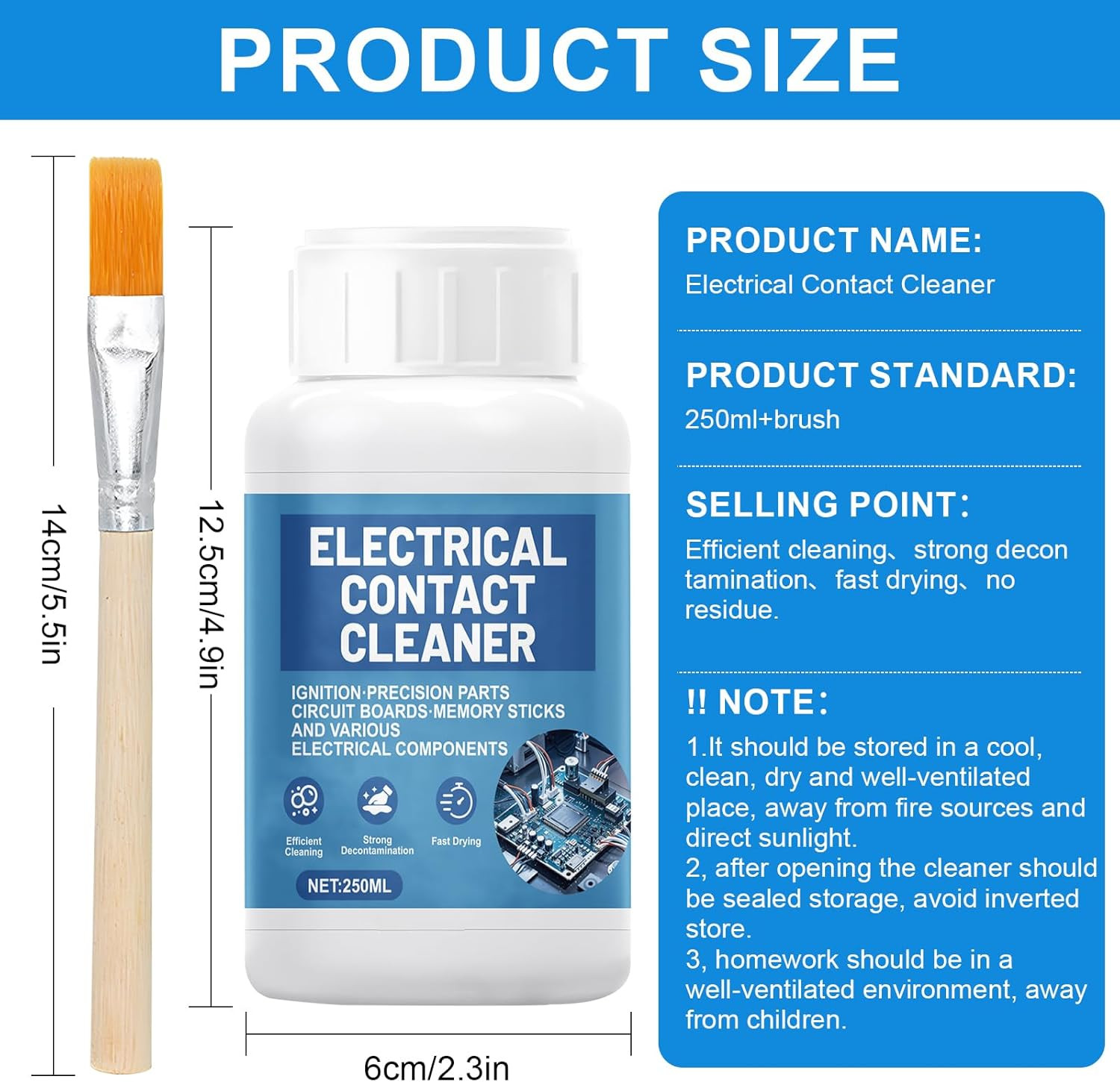 250Ml Electronic Contact Cleaner, Circuit Board Cleaner Fast Drying Precision El