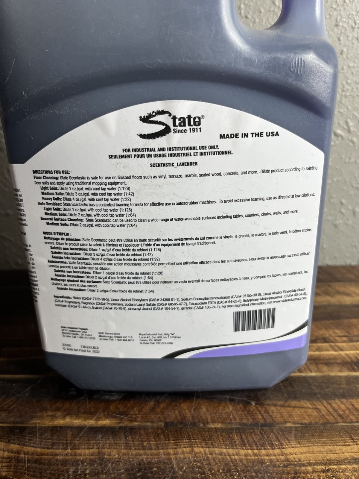 State Scentastic Lavender Neutral Floor Cleaner 3L Concentrated Formula #126330