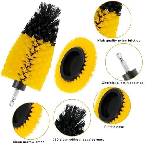 8 Pcs Drill Brush Attachment Set, Power Cleaning Scrub Brush Kit with Extend Lon