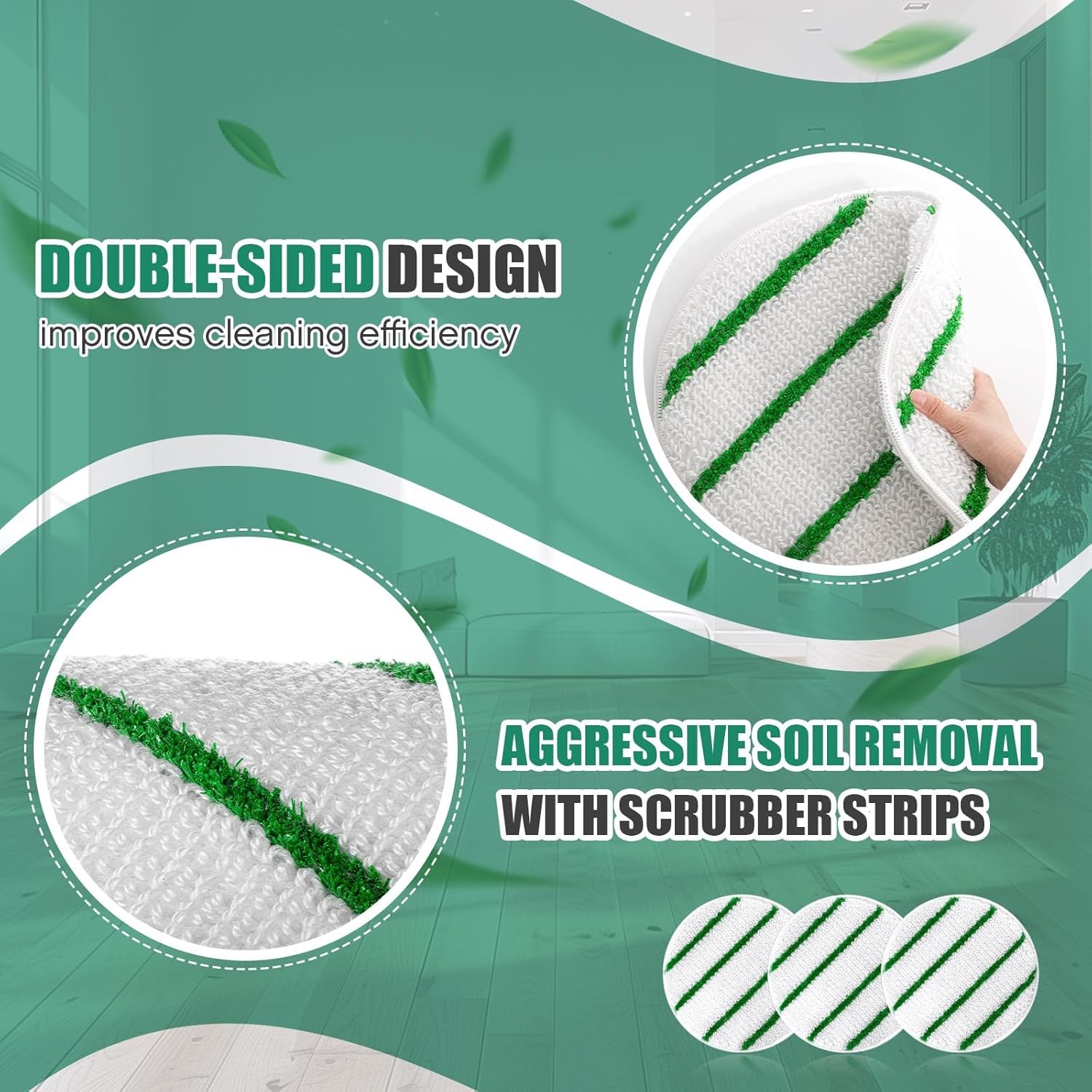 Tioncy 3 Pack 17″ Carpet Bonnet Scrubber Pads Commercial Cleaning